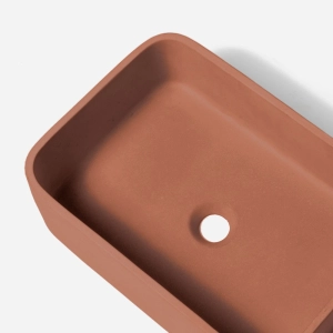 Cuba de Banheiro Concreto Apoio Retangular 42 cm (Tessa Salm&atilde;o)