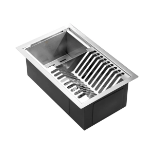 Escorredor Embutido Calha Molhada Inox 26x41 cm (Escovado)