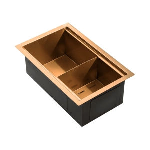 Escorredor Embutido Calha &Uacute;mida Inox 26x41 cm (Ros&eacute; Gold Fosco)
