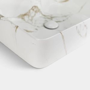 Cuba de Banheiro Louça Apoio Retangular 48 cm (Roma Mármore Carrara)