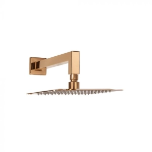 Ducha de Inox Quadrada 20x20 cm de Parede (Rosé Gold)
