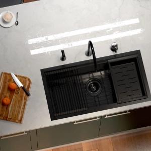 Kit Cuba Workstation Inox com Acessórios (Osaka Preta Fosca)