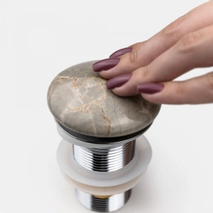 Válvula Click de Louça para Cubas (Mármore Bronze Armani)