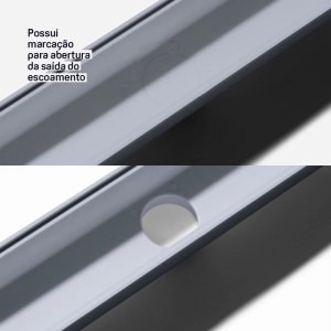 Ralo Linear Sequencial com Grelha 7x52 cm (Cromado)