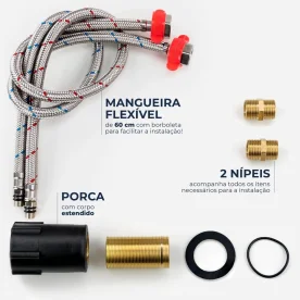 Torneira Monocomando com Ducha de Cozinha (Fiji Escovada) - Outlet Produto Torneira Monocomando com Ducha de Cozinha (Fiji Escovada) - Outlet