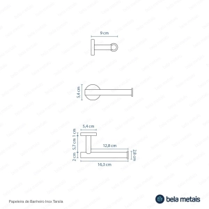Kit de Acessórios para Lavabo Inox (Tarsila Grafite Fosco)