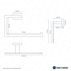 Kit de Acess&oacute;rios para Banheiro (Mondrian Cromado)