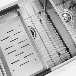 Kit Cuba Dupla Workstation Inox com Acess&oacute;rios (Kai Escovada)