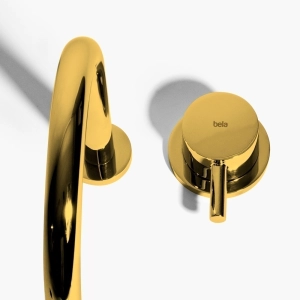 Torneira Monocomando Baixa para Banheiro (Milos Dourada)