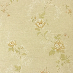 Papel de Parede Floral Cl&aacute;ssico Bege Lav&aacute;vel 10x0,53 m (Fiori Quindici) - Outlet