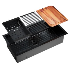 Kit Cuba Workstation Inox com Acessórios (Osaka Preta Fosca)