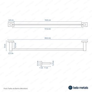 Kit de Acess&oacute;rios para Banheiro (Mondrian Dourado)