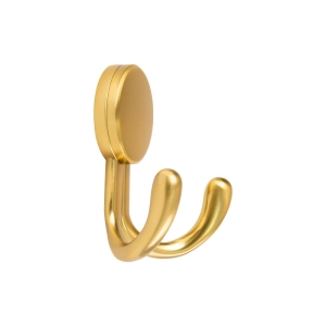 Cabide com Gancho Duplo de Parede Zamac (Trindade Dourado Fosco)