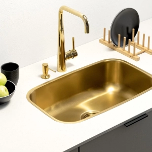 Cuba de Cozinha Inox Retangular 59x37 cm (Miura Dourada Fosca)