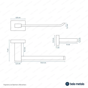Kit de Acess&oacute;rios para Banheiro (Mondrian Dourado)