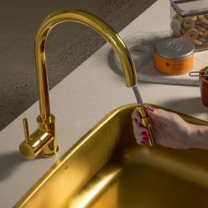 Torneira Monocomando Gourmet de Cozinha (Barbados Dourada)