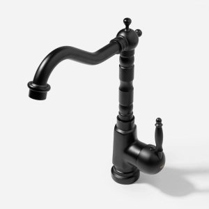 Torneira Monocomando Retr&ocirc; Alta para Banheiro (Douro Preta Fosca)