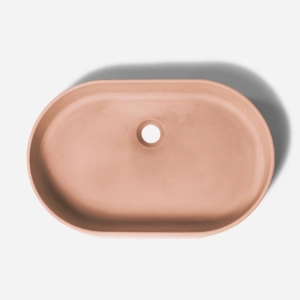 Cuba de Banheiro Concreto Apoio Elipse 55 cm (Lotus Ros&eacute;)