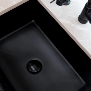 Cuba Fazenda de Cozinha Lou&ccedil;a Retangular 55x41 cm (Amalfi Preta)