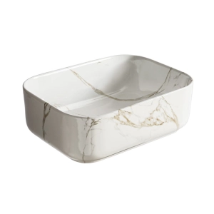 Cuba de Banheiro Louça Apoio Retangular 40 cm (Maia Mármore Carrara)