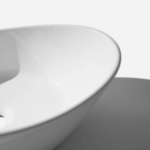 Cuba de Banheiro Lou&ccedil;a Apoio Oval 45 cm (Verona Branca)