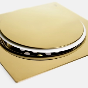 Ralo Click Inteligente de Banheiro 15x15 cm (Inox Dourado)