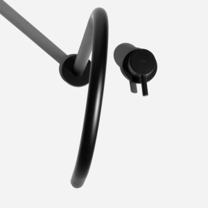 Torneira Monocomando Alta para Banheiro (Milos Preta Fosca)