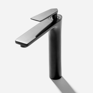 Torneira Monocomando Alta para Banheiro (Michigan Preta Fosca)