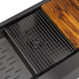 Kit Cuba Fazenda Workstation Inox com Acessórios (Narita Grafite Fosca)