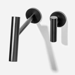 Torneira Monocomando de Parede para Banheiro (Lay Preta Fosca)