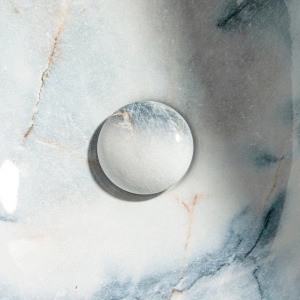 Cuba de Banheiro Lou&ccedil;a Apoio Oval 41 cm (Bari M&aacute;rmore Milano)