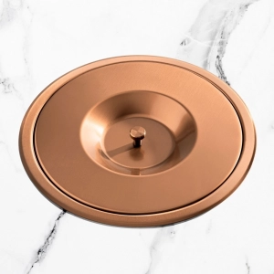 Lixeira Embutida de Cozinha Inox Redonda 5 Litros (Ros&eacute; Gold Fosca) - Outlet