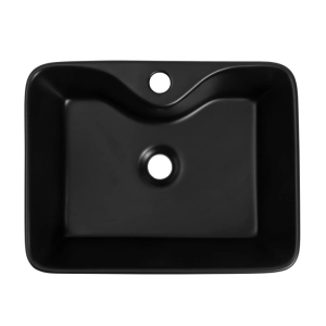 Cuba de Banheiro Louça Semi Encaixe Retangular 48 cm (Sicília Preta)