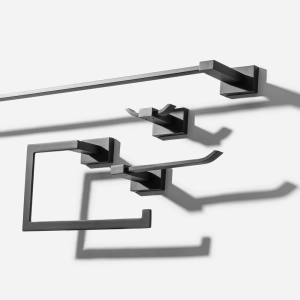 Kit de Acess&oacute;rios para Banheiro (Mondrian Preto Fosco)