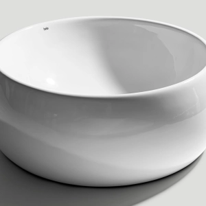 Cuba de Banheiro Lou&ccedil;a Apoio Redonda 40 cm (Lagos Branca)