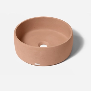 Cuba de Banheiro Concreto Apoio Redonda 35 cm (Small Pêssego)