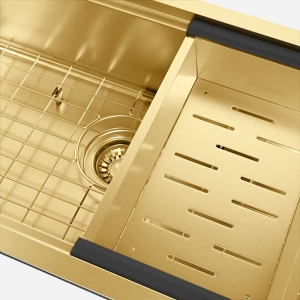 Kit Cuba Workstation Inox com Acess&oacute;rios (Osaka Ouro Fosca)