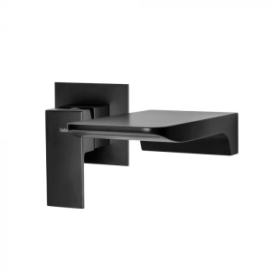 Torneira Monocomando de Parede para Banheiro (Yura Preta Fosca)