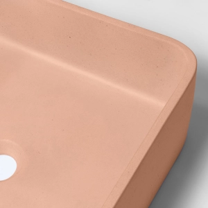 Cuba de Banheiro Concreto Apoio Quadrada 40 cm (Urban P&ecirc;ssego)