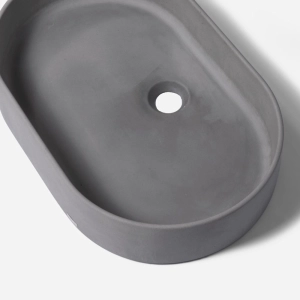 Cuba de Banheiro Concreto Apoio Elipse 55 cm (Lotus Grafite)