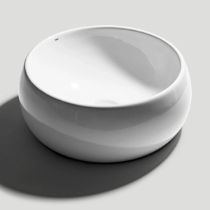 Cuba de Banheiro Lou&ccedil;a Apoio Redonda 40 cm (Lagos Branca)