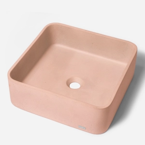 Cuba de Banheiro Concreto Apoio Quadrada 40 cm (Urban Rosé)