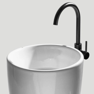 Cuba de Banheiro Lou&ccedil;a Piso Redonda 40 cm (Ravenna Branca)