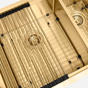 Esteira Escorredora em Inox Flex&iacute;vel 45x33 cm (Dourada | Ouro Fosca)