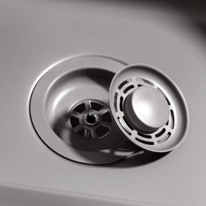 V&aacute;lvula Inox para Cuba Cozinha 4 1/2" com Tampa (Cinza Fosca) - Outlet