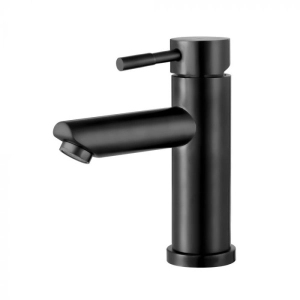 Torneira Monocomando Baixa para Banheiro Inox (Lis Preta Fosca)