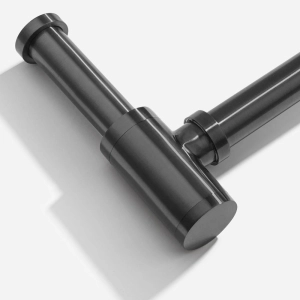 Sif&atilde;o Met&aacute;lico com Copo para Banheiro (Line Grafite Fosco)