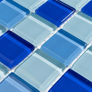 Pastilhas de Vidro Cristal Miscel&acirc;nea (Azul)