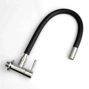 Torneira Gourmet de Parede de Cozinha Inox (Laguna Preta Fosca)