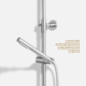 Ducha Coluna de Inox Redonda 25 cm (Escovada)